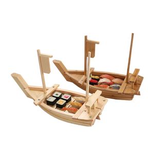 Perahu bambu melayani Sushi perahu kayu kayu Sushi MOQ kecil untuk restoran Sushi Jepang - Product Image 1