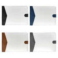 Dompet saku minimalis pria, cetak kustom DIY sublimasi kosong kulit PU kartu kredit