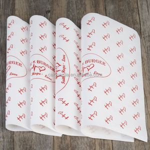 Customized Greaseproof <b>Paper</b> Takeaway Hamburger Packaging <b>Paper</b> One-time Printing logo - Product Image 1