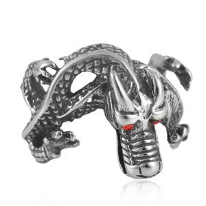 Dragon <b>Ring</b> Men's Stainless Steel Red Eye Animal Shape Punk Jewelry Gift 21018 - Product Image 1