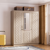 Armoire de chambre à coucher au design moderne, placard à vêtements, armoire 3 portes avec miroir.