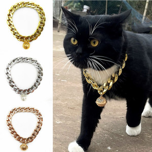 <span class=keywords><strong>Collar</strong></span> de perro cachorro de gato de oro rosa de lujo <span class=keywords><strong>Collar</strong></span> de plástico personalizable Enlace cubano <span class=keywords><strong>Collar</strong></span> de mascota personalizado Cadena Bulldog de moda - Product Image 3