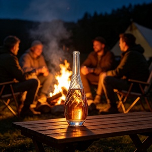 Botella de Licor Vacía de 1000 ml con Forma de <span class=keywords><strong>Calavera</strong></span>, de Vidrio <span class=keywords><strong>Azul</strong></span> Vintage, para Vino, <span class=keywords><strong>Vodka</strong></span>, Whisky, Brandy, Ginebra, Ron, Tequila, con Corcho - Product Image 6
