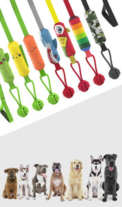 KINYU 2025 Toptan Desenli Evcil Hayvan Sesli Oyuncağı Şeker Şeklinde Pamuk Halatlı İnteraktif Köpek Oyuncağı Toksik Olmayan Köpek Diş Temizleme Oyuncağı - Product Image 2