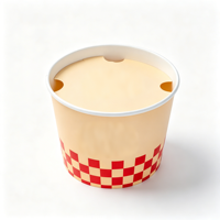 Seau en papier kraft de qualité alimentaire imprimé sur mesure pour les chips et autres aliments, avec couvercle