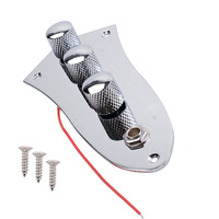 Plaque de contrôle triangulaire pré-câblée entièrement chargée pour guitare, avec capuchon en métal chromé pour accessoires de guitare basse électrique Jazz Bass