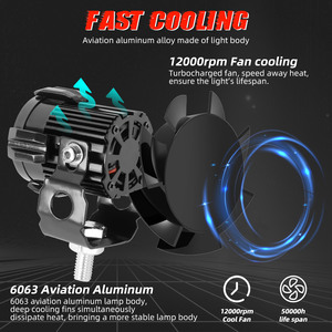 Đèn Sương Mù Led Xe Máy 2 Inch Ebike, Phụ Kiện Động Cơ, Đèn Sương Mù Hai Màu 6000K 3000K 30W, Chiếu Xa Và Chùm Sáng Thấp - Product Image 5