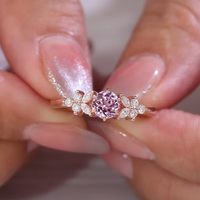 Bague de mariage tendance en argent 925 plaqué rhodium avec diamant brillant de 1,571 carats cultivé en laboratoire HPHT à cinq pierres