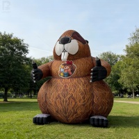 Bébés castors gonflables géants, animaux gonflables surdimensionnés pour la promotion de marque, l'activation en centre commercial, l'engagement du public et les événements en plein air