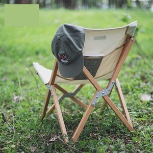 Chaise papillon de jardin légère pour l'extérieur, design minimaliste moderne, chaise pliante en bois de hêtre, chaise longue de plage en toile - Product Image 4