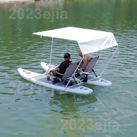 Luxe 2 personnes Mini meilleur bateau à aubes électrique gonflable en aluminium PVC catamaran SUP Board pour la pêche