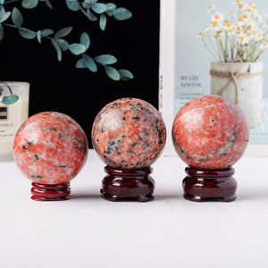 Sphères de Cristal Naturelles Polies en Pierre de Soleil et Tourmaline Verte pour Décoration – Vente en Gros - Product Image 3