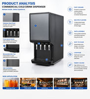 Distributeur de boissons gazeuses commercial OEM à 4 têtes, machine à soda multi-saveurs pour les magasins de proximité et les snack-bars