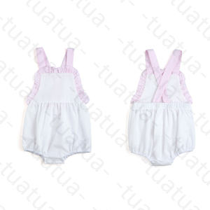 monogramm mädchen kleidung seersucker kundenspezifisch gestreift baby bubble romper bab säugling bubble romper - Product Image 1