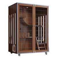 Villa pour chat en bois pliable moderne avec construction en bois massif, design luxueux pour salon