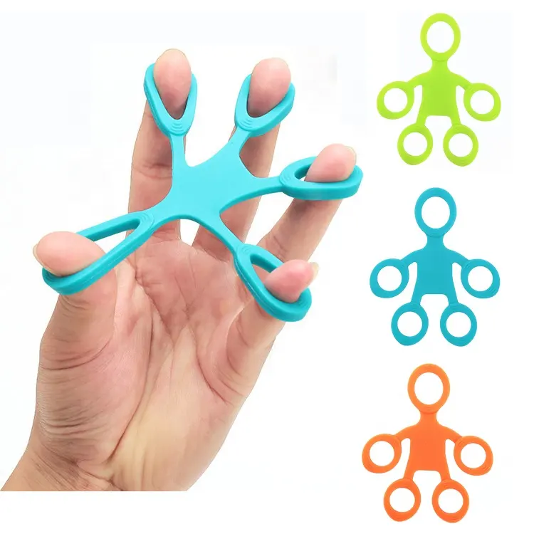 Human Figure Shape Five Finger Rehabilitation Exercise Strengthener Finger Device Hand Trainer Silicone Hand Grip