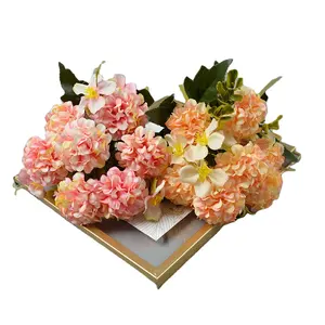 Bouquet de fleurs en soie de boule de chrysanthème de haute qualité chrysanthème artificiel pour la décoration de mariage