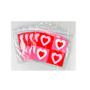 Custom Pe Self Sealing Bags Multi Color Heart Pattern Food Storage Waterproof Dustproof Rectangle Shape Sundries Packaging - Product Image 3