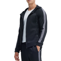 Ensemble de survêtement de sport pour homme avec logo personnalisé, veste zippée à manches longues, réfléchissant, pour l'entraînement au football, sweat-shirt, maillot