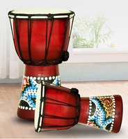Djembé africain OEM traditionnel chinois pas cher pour enfants, jouet en bois flexible de 4 pouces, facile à transporter, pour utilisation en extérieur