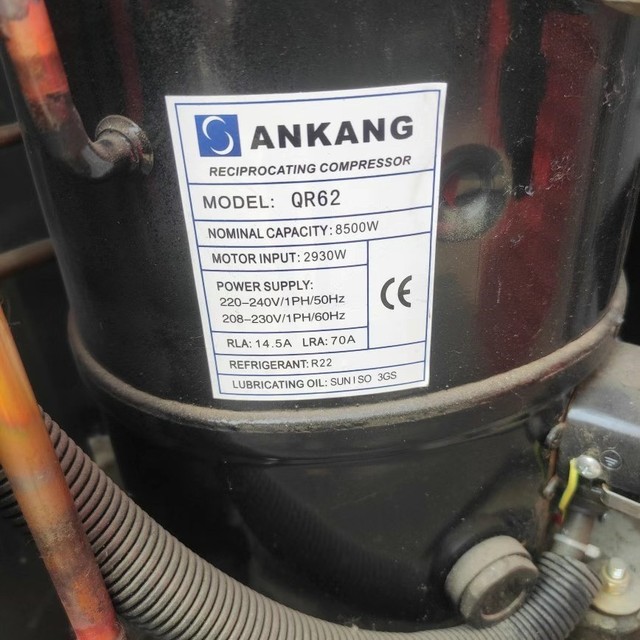 Ankang Reciprocating Compressor QR62 8500W R22 Refrigerant Industrial Use