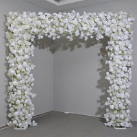 Arrangements floraux artificiels blancs personnalisés pour mariage, décoration florale au sol, chemin de fleurs en soie, décor de toile de fond pour événements de mariage