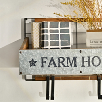 INNOVA Classic Vintage Boerenhuis Woonkamer Decoratieve Houten Metalen Wandhangende Duurzame Opbergrekken