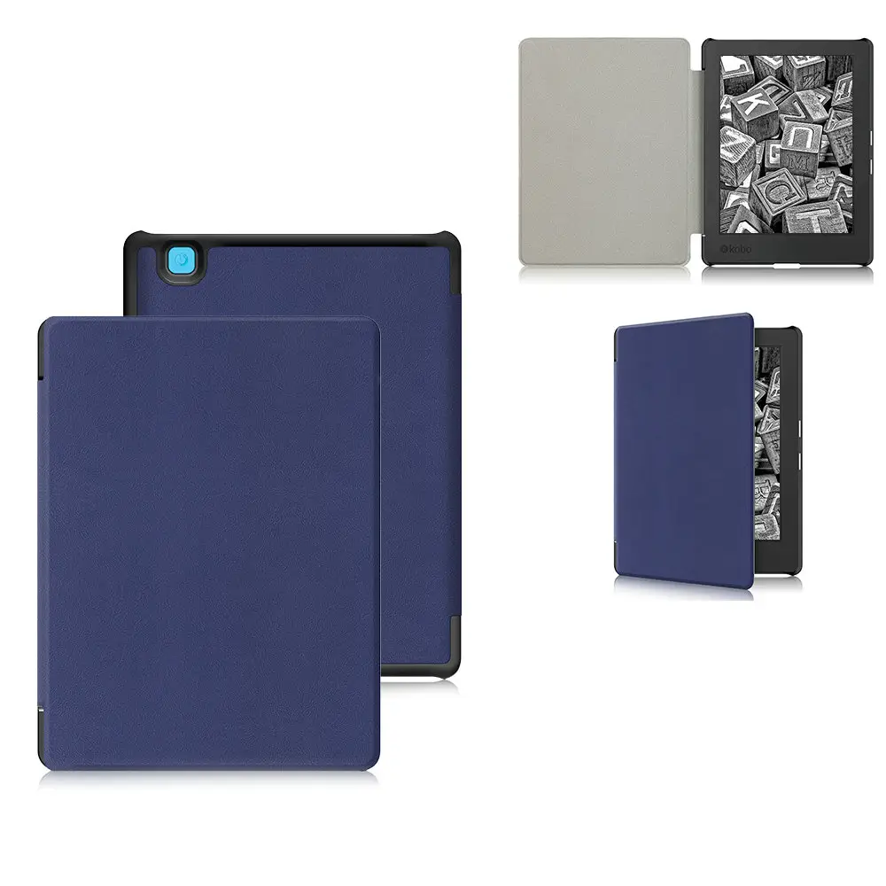 Smart Case for Kobo Aura H2O Edition 2, 6.8 inch Waterproof Ereader Magnetic Cover, Slim Leather Funda Capa
