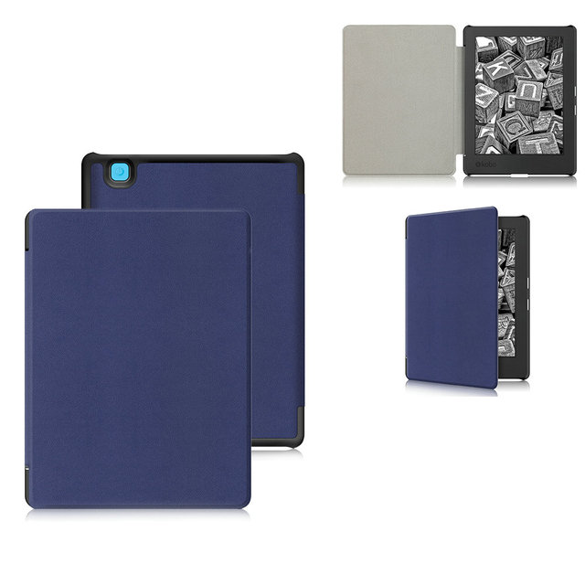 Smart Case for Kobo Aura H2O Edition 2, 6.8 Inch Waterproof Ereader Magnetic Cover, Slim Leather Funda Capa