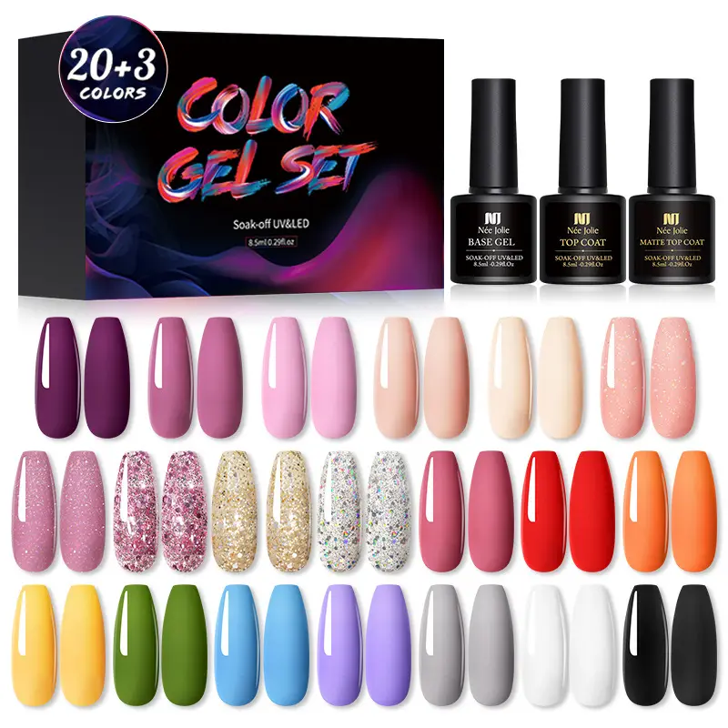 Luxury Brand Design Your Private Label Own Multicolor 15ml Top Base Coat Uv Nail Gel Polish Set custom gel nail polish