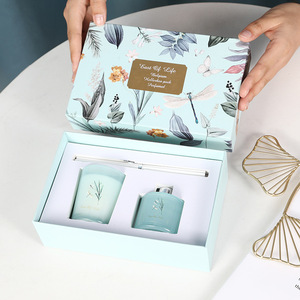 Ensemble de décoration d'intérieur personnalisé DIY - Diffuseur de parfum en rotin, bougie parfumée en cire de soja dans un coffret cadeau élégant, souvenir, vente en gros - Product Image 6