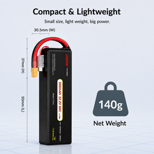 Batterie de drone du fabricant 500mAh 22.2V 6S LiPo, décharge continue 60C pour micro-drone FPV de course, quadricoptère RC et loisirs - Product Image 6