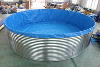 Bassin à poissons en toile PVC avec structure en acier galvanisé, facile à installer et à transporter, pour l'aquaculture/élevage de poissons