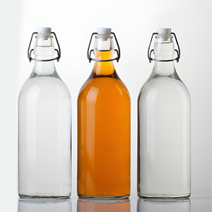 Bouteilles en verre transparent à bouchon basculant pour le lait, la bière et les spiritueux - Bouteilles en verre durables et écologiques, taille personnalisée - Product Image 3
