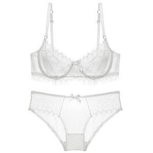 Las mujeres sujetador y Panty conjunto Lencería de encaje Sexy V profunda arriba transparente Bras conjuntos - Product Image 5