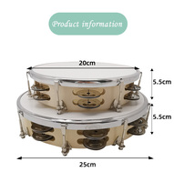 Double Row Adjustable Tambourine Orff Percussion Instrument Children's Instrument Tambourine Beat Drum