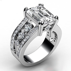 Anello Statement in Argento con Zirconi, Gioiello Audace Stile Coppia per Donna, Uso Quotidiano, Tendenza Moderna - Product Image 1
