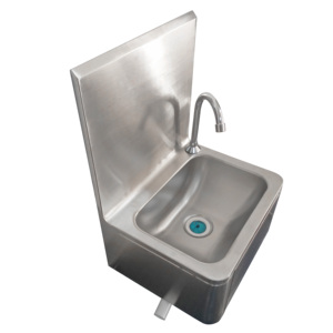 Lavello in acciaio inossidabile con apertura a ginocchio a ciotola singola con rubinetto e Backsplash Design stabile con configurazione a un foro - Product Image 1