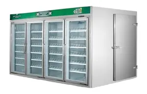 Pendingin ruang freezer pintu kaca dan panel untuk supermarket dan restoran