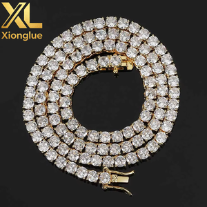 Collar de cadena tipo tenis Hop Jewelry de 1 fila con circonitas cúbicas (CZ) brillantes para hombre y mujer, envío directo - Product Image 1