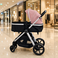 Poussette bébé légère 3-en-1, système de voyage, nacelle réversible, amortissement des chocs, alliage d'aluminium