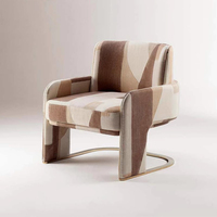AOMISI CASA Vente à Chaud Canapé Simple Meuble Base Métallique Tissu Fauteuil de Salle à Manger pour le Salon pour Hôtel Restaurant