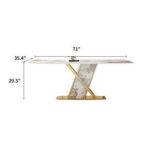 Ensemble <span class=keywords><strong>de</strong></span> table à <span class=keywords><strong>manger</strong></span> moderne <span class=keywords><strong>de</strong></span> luxe en acier inoxydable avec <span class=keywords><strong>6</strong></span> chaises, table rectangulaire en pierre frittée, mobilier <span class=keywords><strong>de</strong></span> <span class=keywords><strong>salle</strong></span> à <span class=keywords><strong>manger</strong></span>, ensemble <span class=keywords><strong>de</strong></span> <span class=keywords><strong>6</strong></span> places - Product Image 6