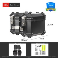 Boîte supérieure de moto de haute qualité 18L boîtes latérales moteur en aluminium Cajas Para Motos De Metal boîtes de queue de moto étanches
