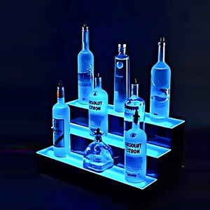 3 Tier Acrylic hiển thị/<span class=keywords><strong>LED</strong></span> rượu chai rượu vang hiển thị/Chiếu Sáng Acrylic Bar hiển thị kệ - Product Image 2