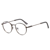 MS 91765 2025 nuevos marcos de anteojos de Metal óptico azul bloqueo de luz gafas redondas diseño de moda gafas graduadas personalizadas