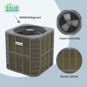 เครื่องปรับอากาศ Bestcold มาตรฐานสหรัฐอเมริกาและแคนาดา 17 SEER2 รุ่น R454B ขนาด 2 ตัน ถึง 5 ตัน แบบแนวตั้ง ระบบลมไหลขึ้น-ลง สำหรับใช้ในสหรัฐอเมริกา - Product Image 1