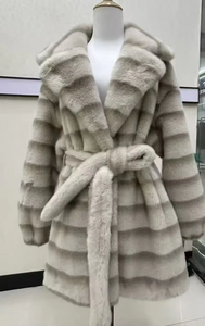 Cappotto in Pelliccia Sintetica da Donna con Cintura Decorativa, Elegante Giacca Invernale in Finta Pelliccia di <span class=keywords><strong>Visone</strong></span> - Product Image 6