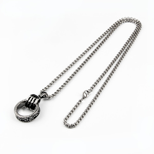 <span class=keywords><strong>Collana</strong></span> con Ciondolo Anniversario in Acciaio Inossidabile per <span class=keywords><strong>Uomo</strong></span>, Stile Neo-Gotico con Catena a Maglia, <span class=keywords><strong>Anello</strong></span> con Artiglio dal Design Originale - Product Image 5