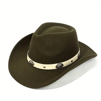 Chapeau de cowboy vintage en feutre pour hommes et femmes, style ethnique, chapeau jazz, protection solaire, chapeau d'extérieur, vente chaude transfrontalière